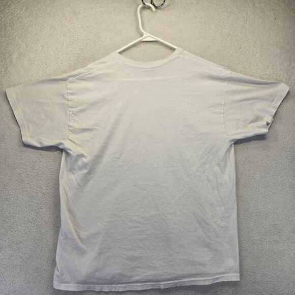 Juice WRLD Graphic T-Shirt Mens L White Flames Hands Future World Gildan  Merch - Picture 5 of 7